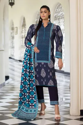 3PC Printed Unstitched Khaddar Suit KKH-2870