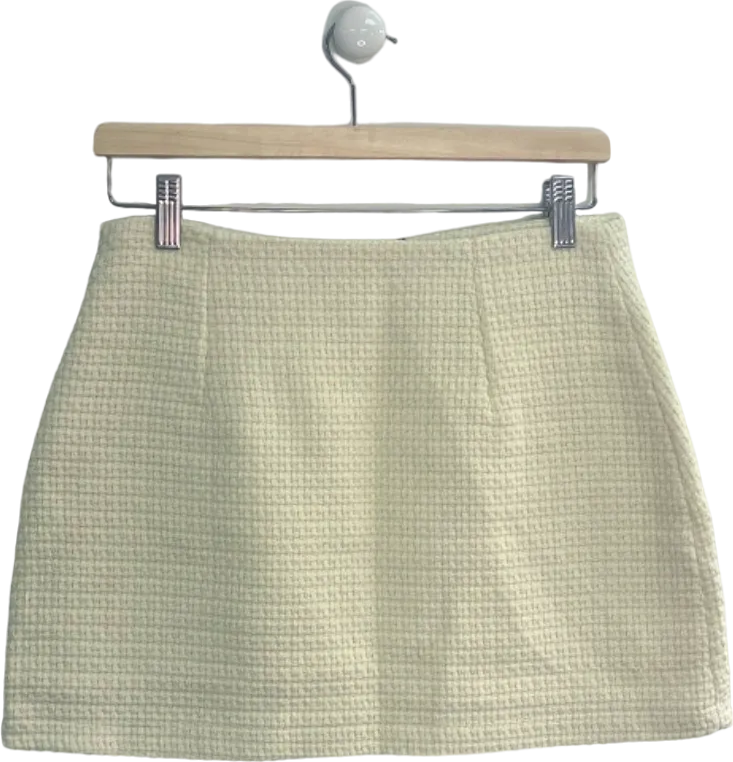 4th & Reckless Cream Tweed Mini Skirt UK 10