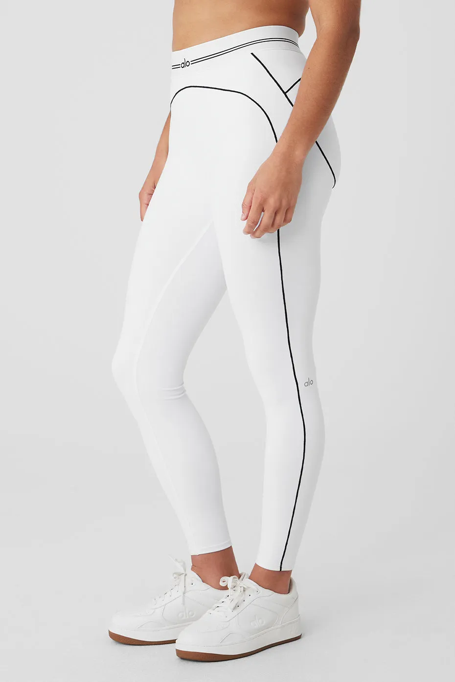 Airbrush High-Waist Heart Throb Legging - White/Black