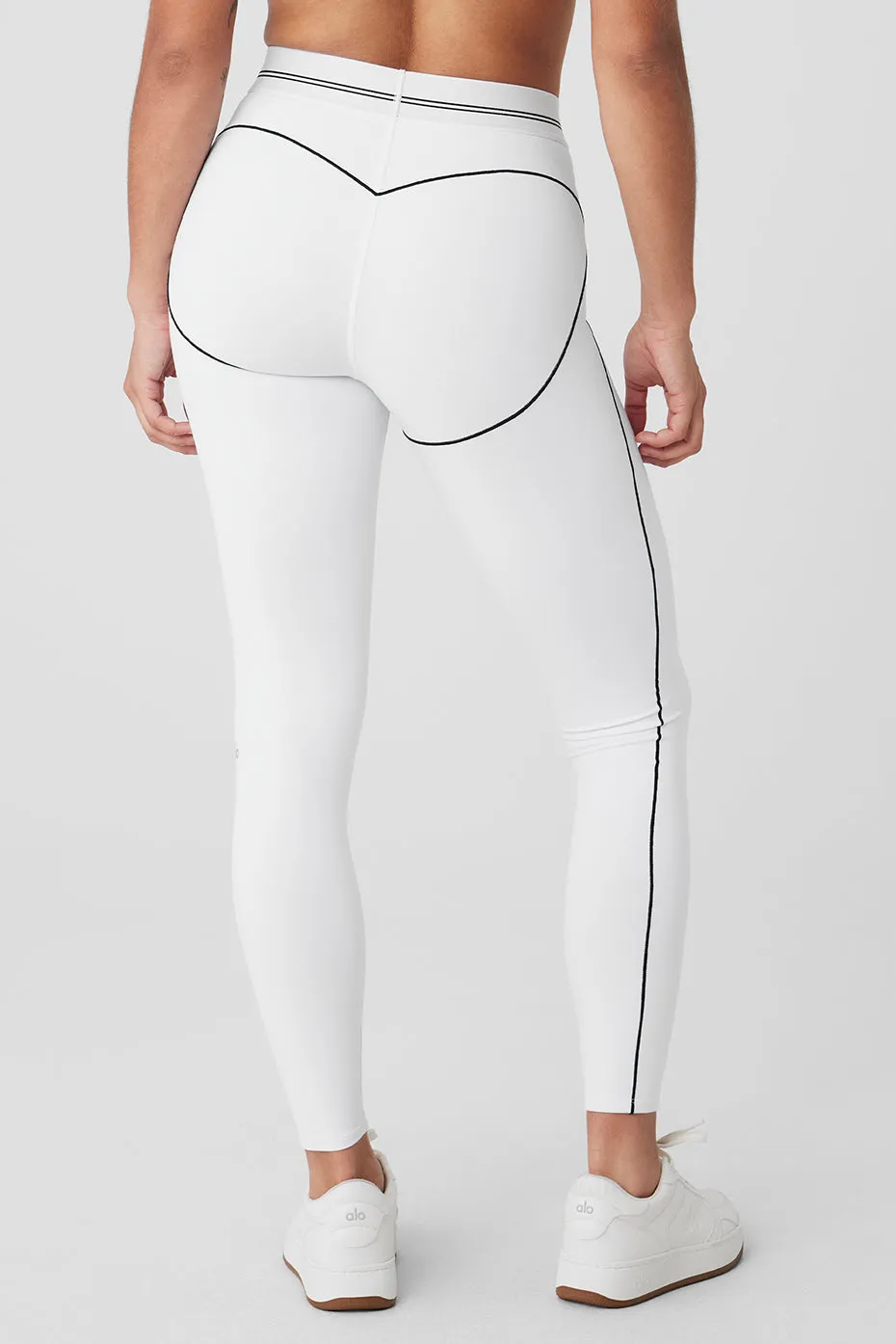 Airbrush High-Waist Heart Throb Legging - White/Black