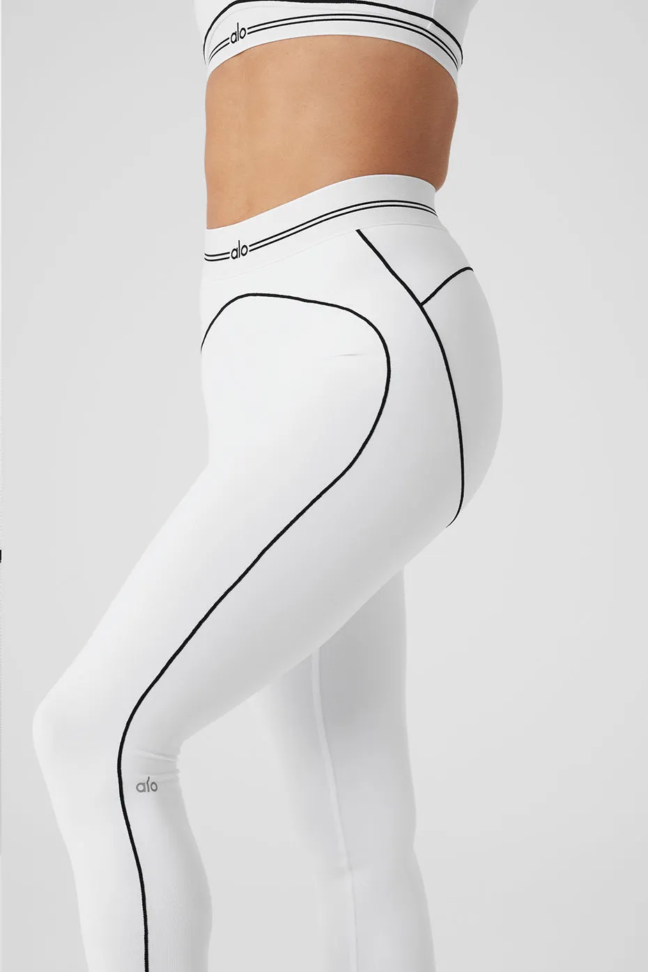 Airbrush High-Waist Heart Throb Legging - White/Black