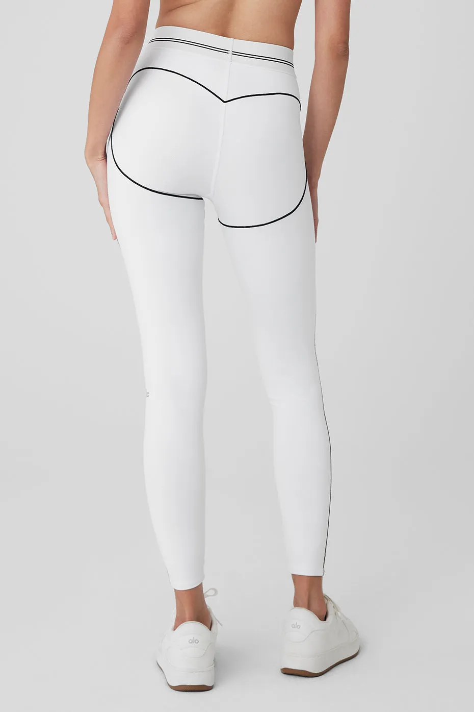 Airbrush High-Waist Heart Throb Legging - White/Black