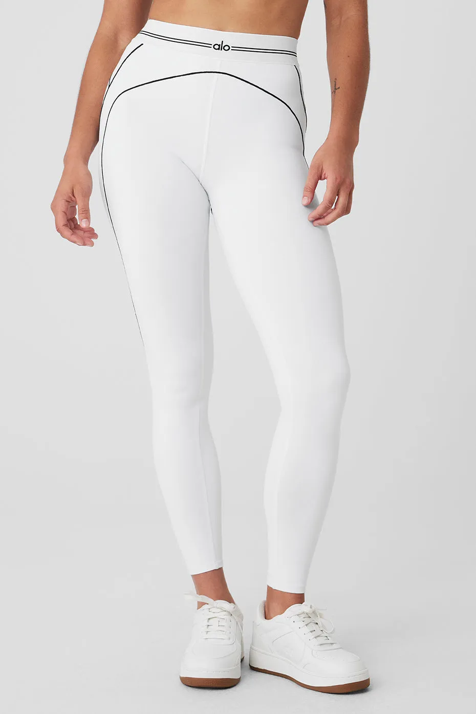 Airbrush High-Waist Heart Throb Legging - White/Black