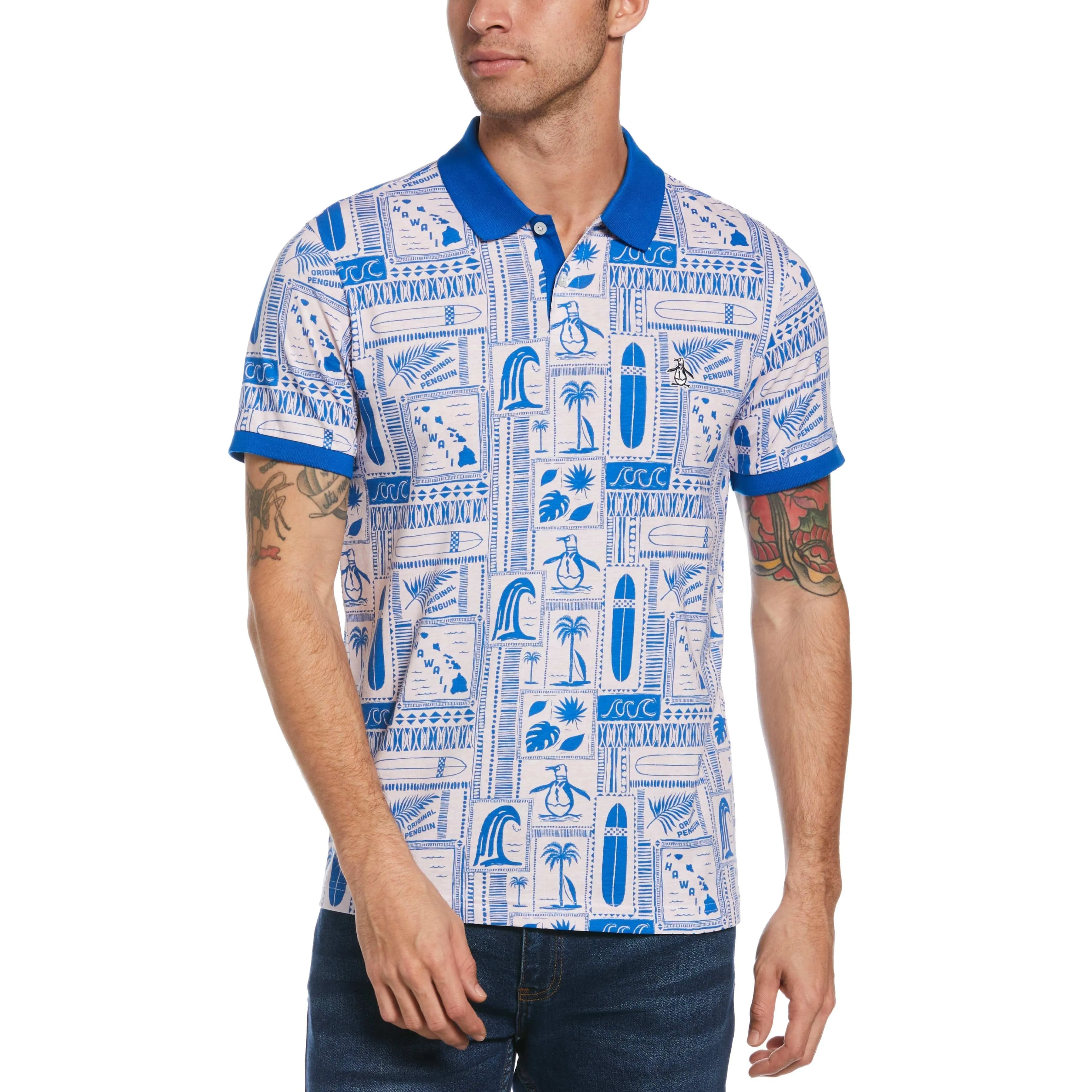 All Over Surf Print Polo