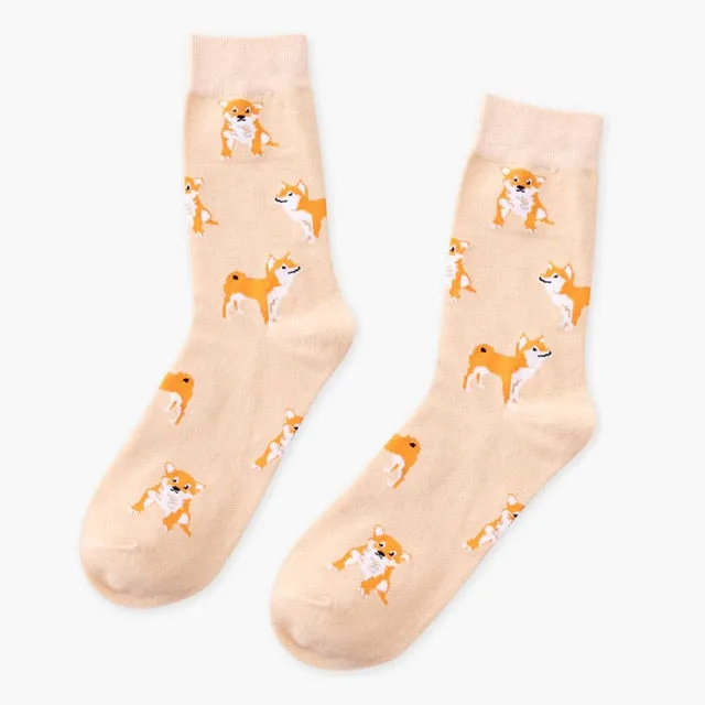 Animal Pattern Soft Comfortable Casual Socks 3 Color Patterns