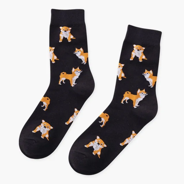 Animal Pattern Soft Comfortable Casual Socks 3 Color Patterns