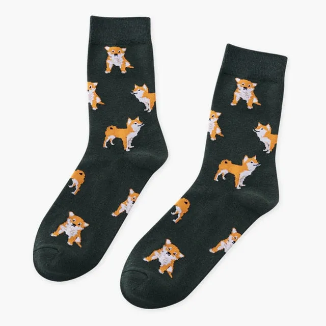 Animal Pattern Soft Comfortable Casual Socks 3 Color Patterns