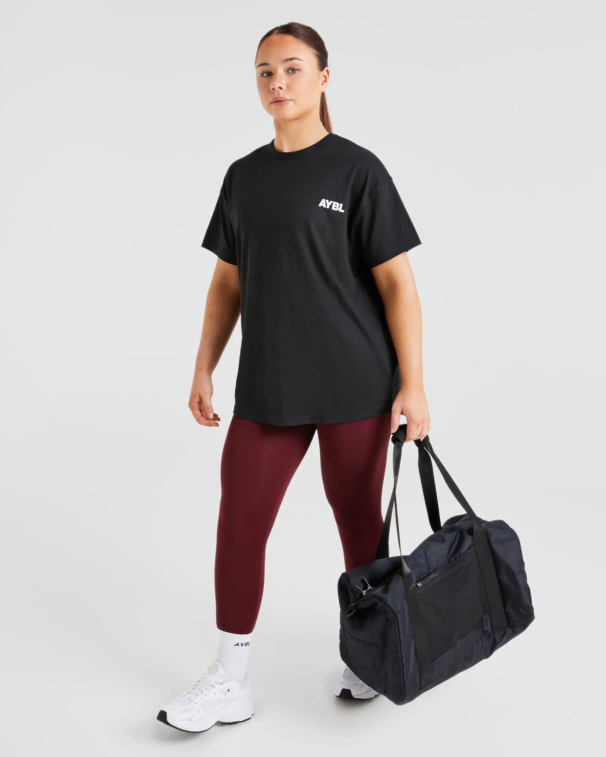 Athletics Club Oversized T Shirt - Black