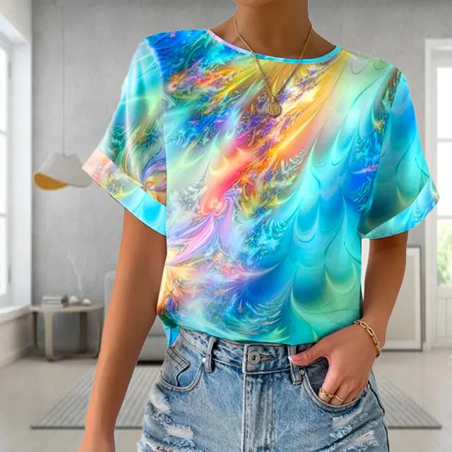 BerryBetty - Bold and Beautiful: Colorful Print T-Shirt