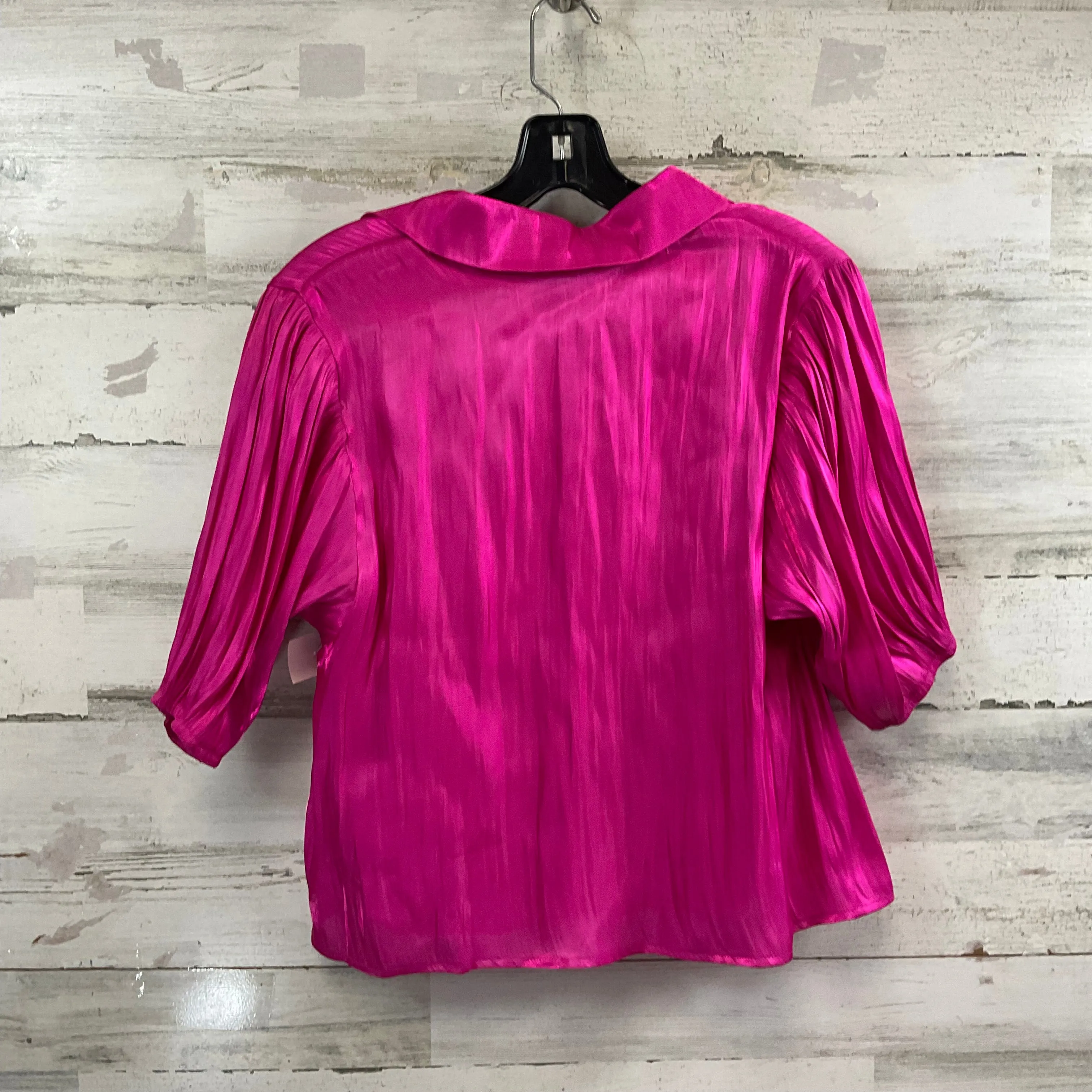 Blouse Short Sleeve By Tcec In Pink, Size: M