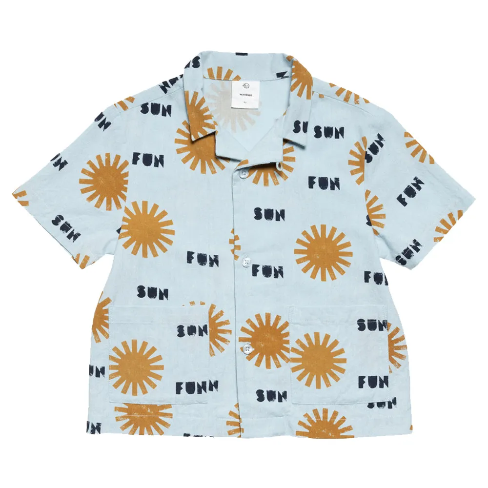 Blue and Golden Cuban Shirt