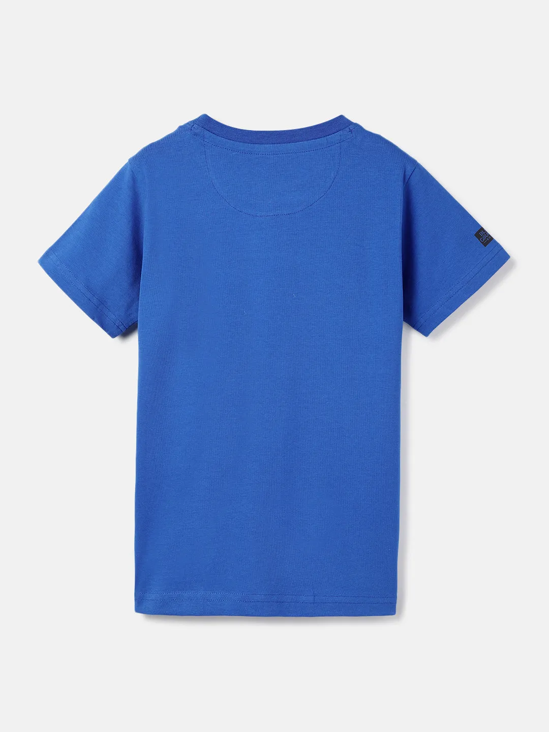 Blue Giraffe Boys Deep Blue Solid Round Neck  Short Sleeve T-shirt