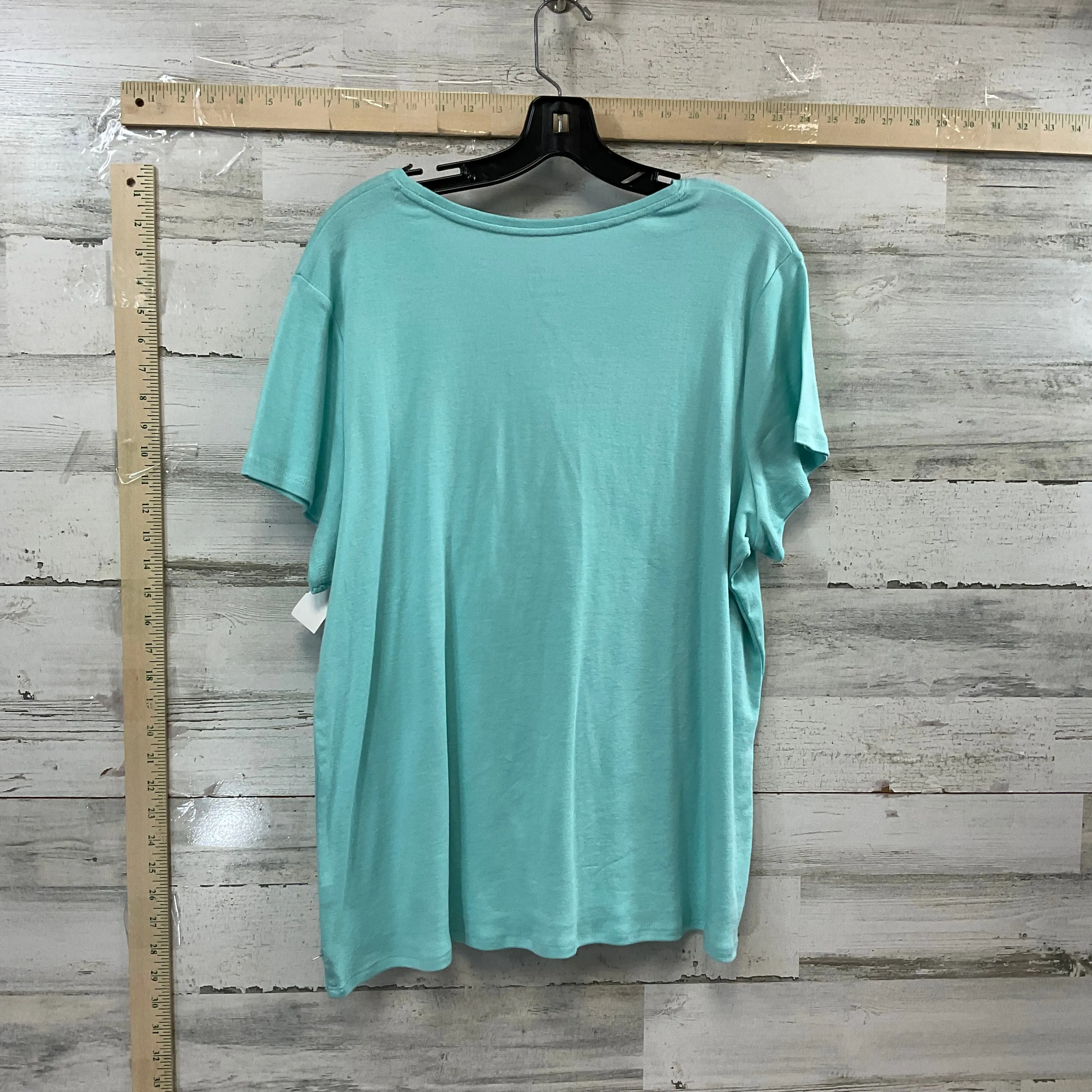 Blue Top Short Sleeve Basic Croft And Barrow, Size Xxl