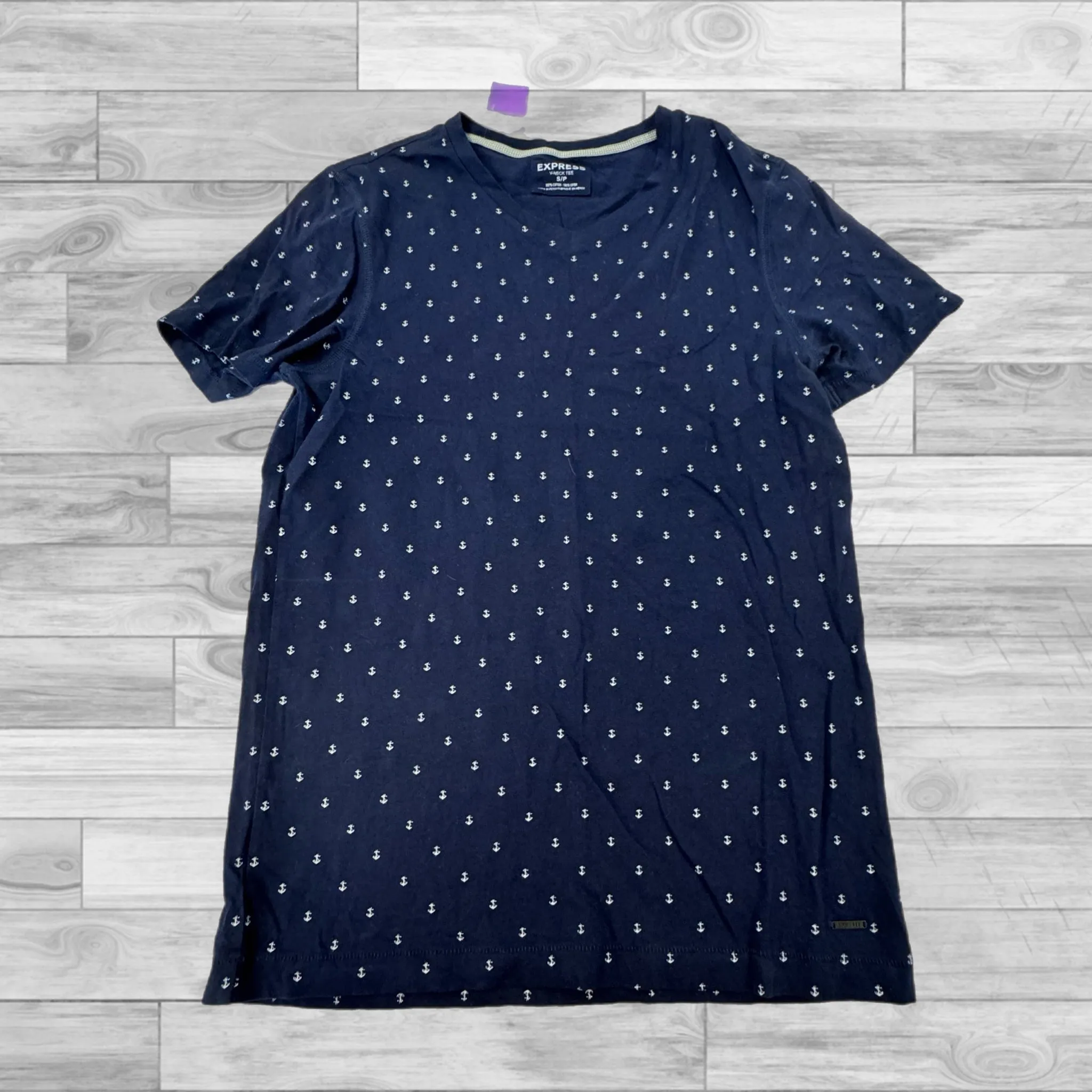 Blue Top Short Sleeve Express, Size S