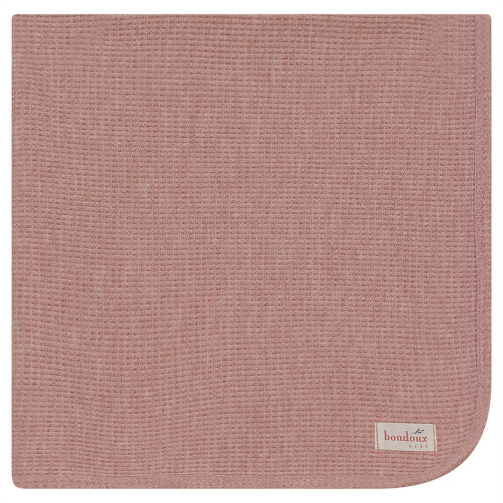 Bondoux Bebe Pink Waffle Knit Blanket