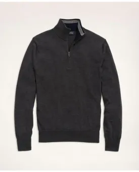 Brooks Brothers Men's Big & Tall Merino Half-Zip Sweater Charcoal