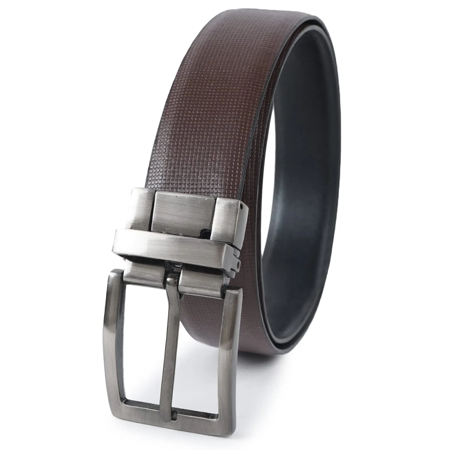 CIMONI Genuine Leather Classic Casual Formal/Office/College Dailyuse Reversible Belt For Men [Brown Black] (1 Year Gurantee)