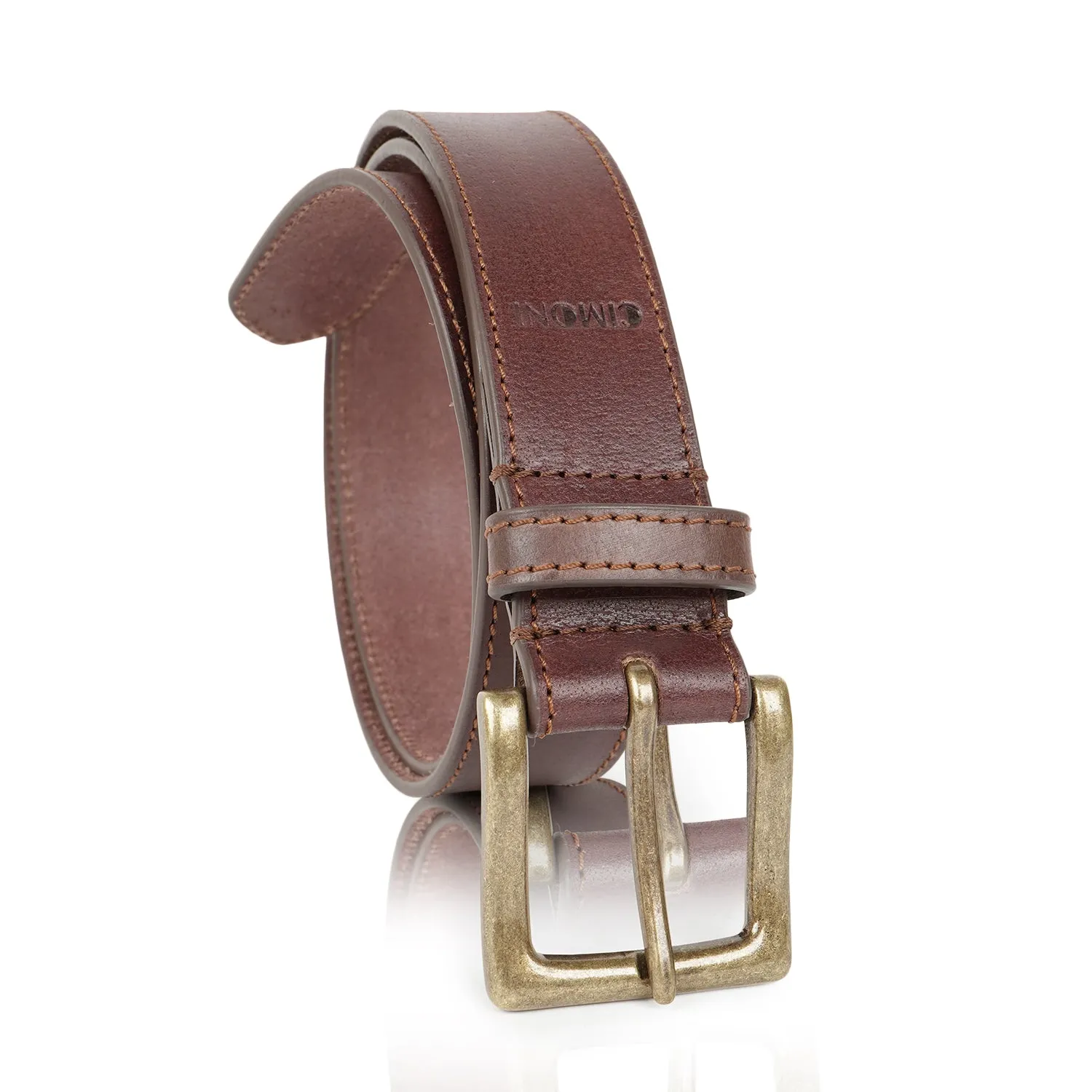 CIMONI Genuine Men's Leather Belt A Perfect Blend of Casual/ formal Wear Dark Brown (1 Year Gurantee)