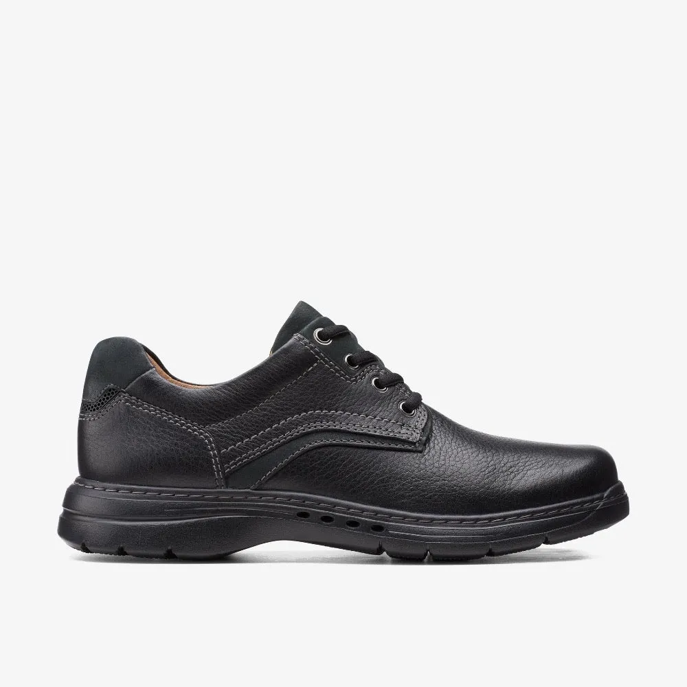 Clarks Men's Un Brawley Pace Black Tumbled Leather