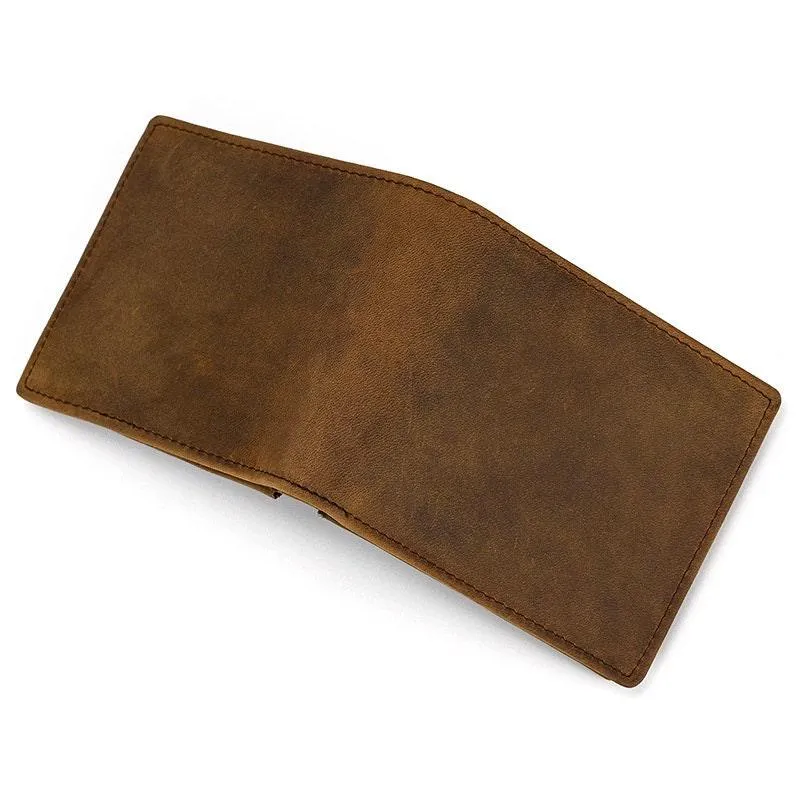 Classic Men's Full Grain Leather Wallet, Leather Coins Purse, Unisex Bifold Wallet, Great Gift Idea for Men Best Man Groomsmen Father's Day