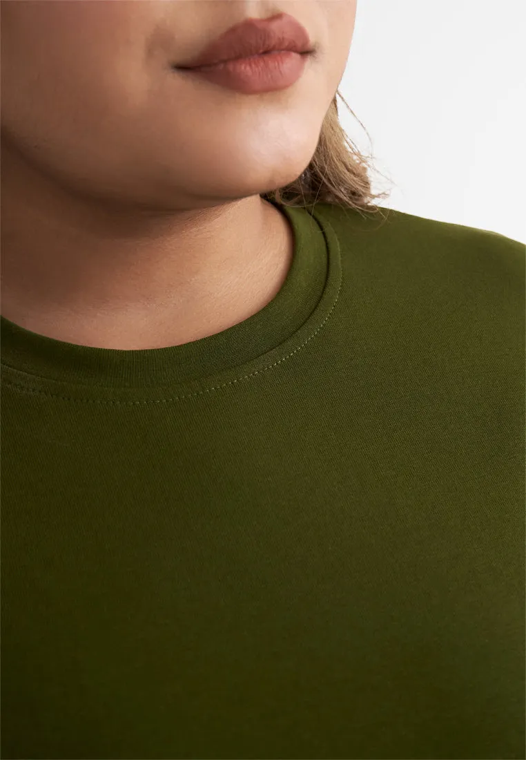 Cleo Premium Cotton Short Sleeve Tshirt - Army Green