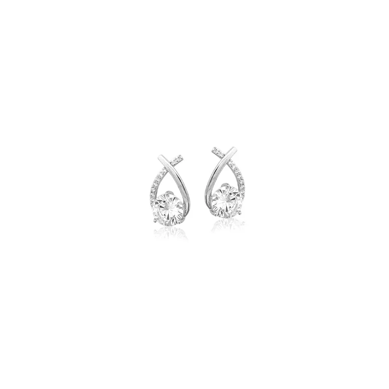 Cubic Zirconia Solitaire Earring