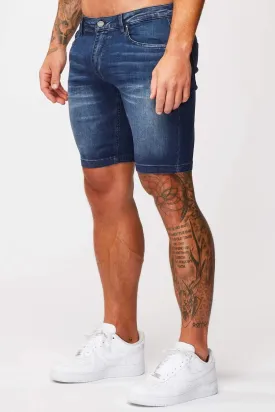 DENIM SHORT - DARK INDIGO FADE WASH