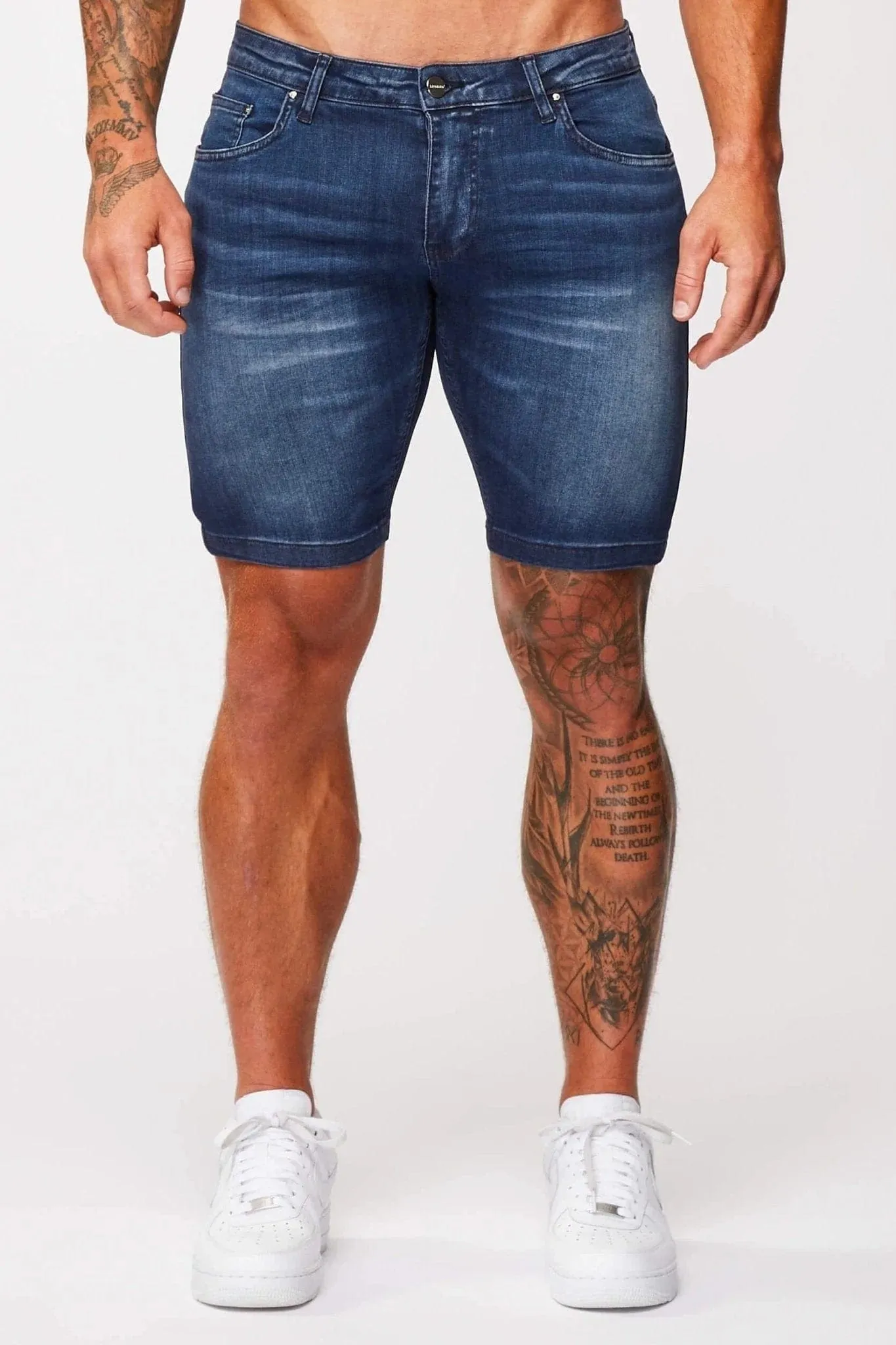 DENIM SHORT - DARK INDIGO FADE WASH