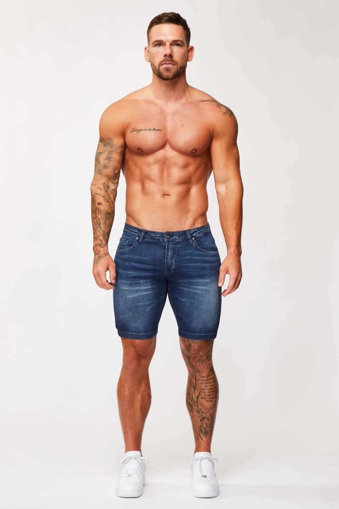 DENIM SHORT - DARK INDIGO FADE WASH