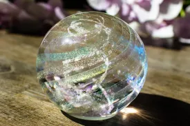 Dichroic Rainbow Orb with Cremains