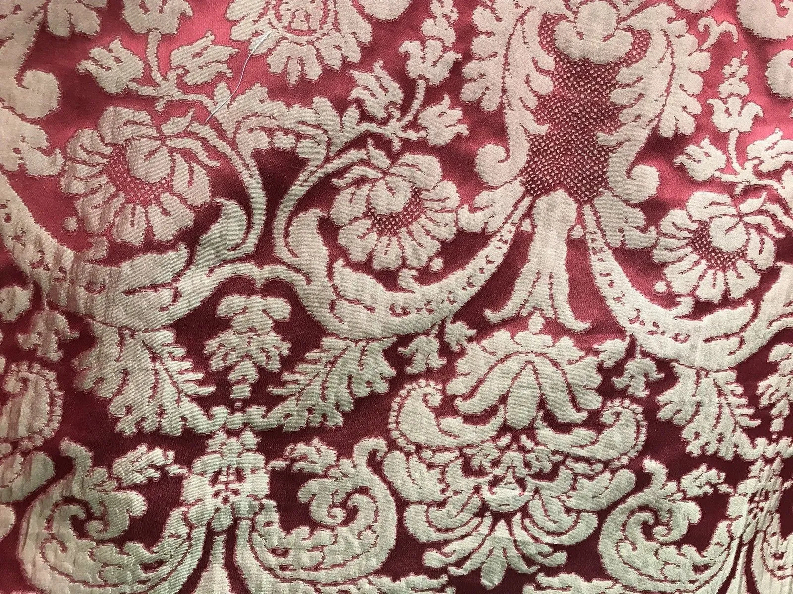 Duke Marcus 100% Silk Taffeta Medallion Interior Design Fabric - Rouge Red