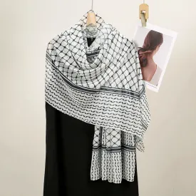 Elegant Printed Scarf, Striped Chiffon Pattern Headscarf, Long Shawl Wrap, 180cm x 70cm