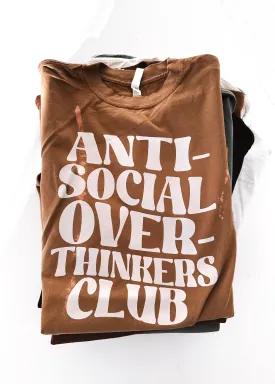 FINAL SALE: ANTISOCIAL OVERTHINKERS CLUB BLEACHED OUT SIDE SLIT TEE