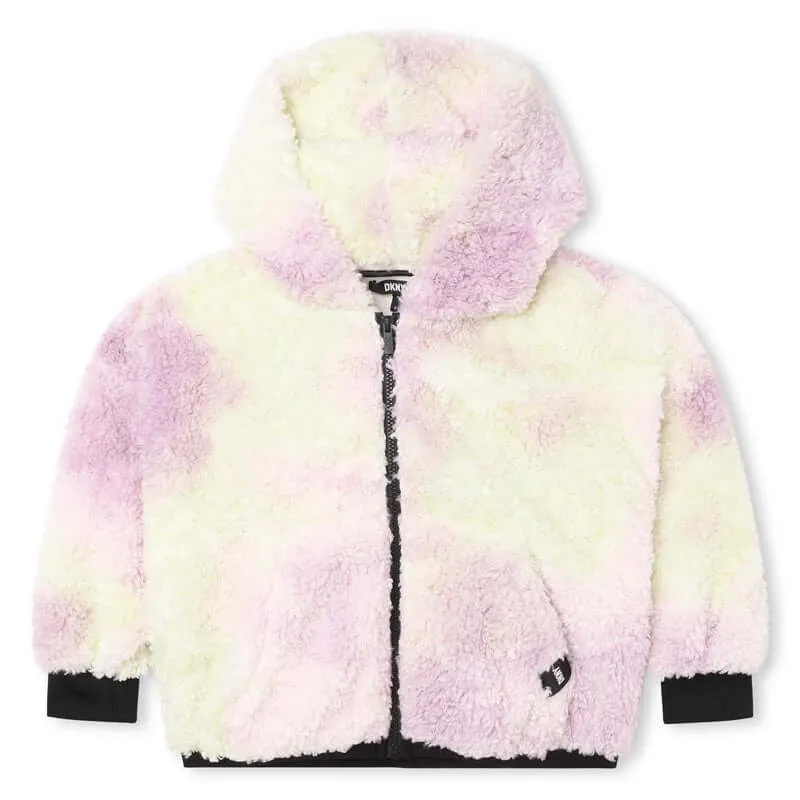 Girls Tie Dye Teddy Hooded Jacket