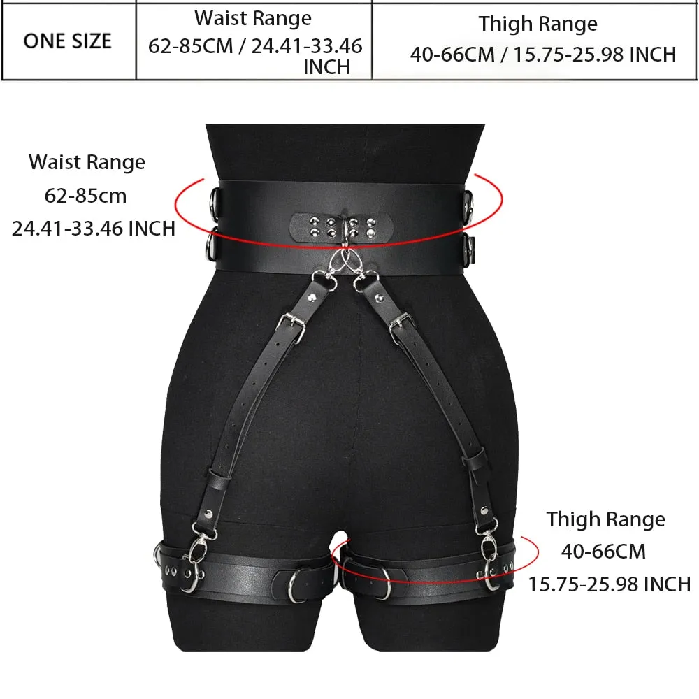 'Hearts Belong' Black Alternative PU Leather Harness