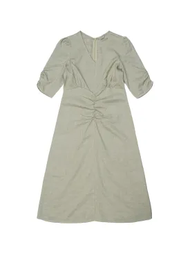 Hemp & Recycled Polyester Shirred Dress