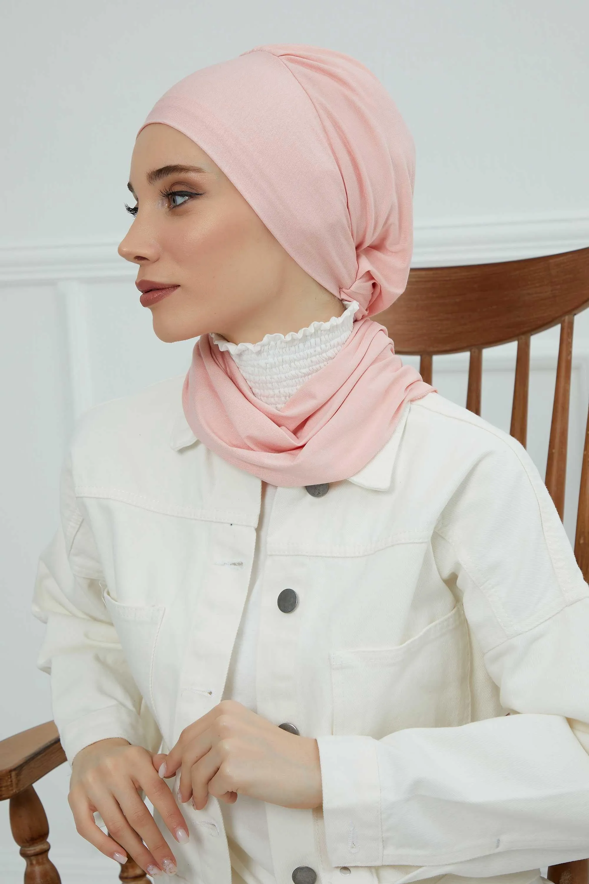 Instant Turban Lightweight Cotton Scarf Head Turbans For Women Headwear Stylish Elegant Design,HT-96