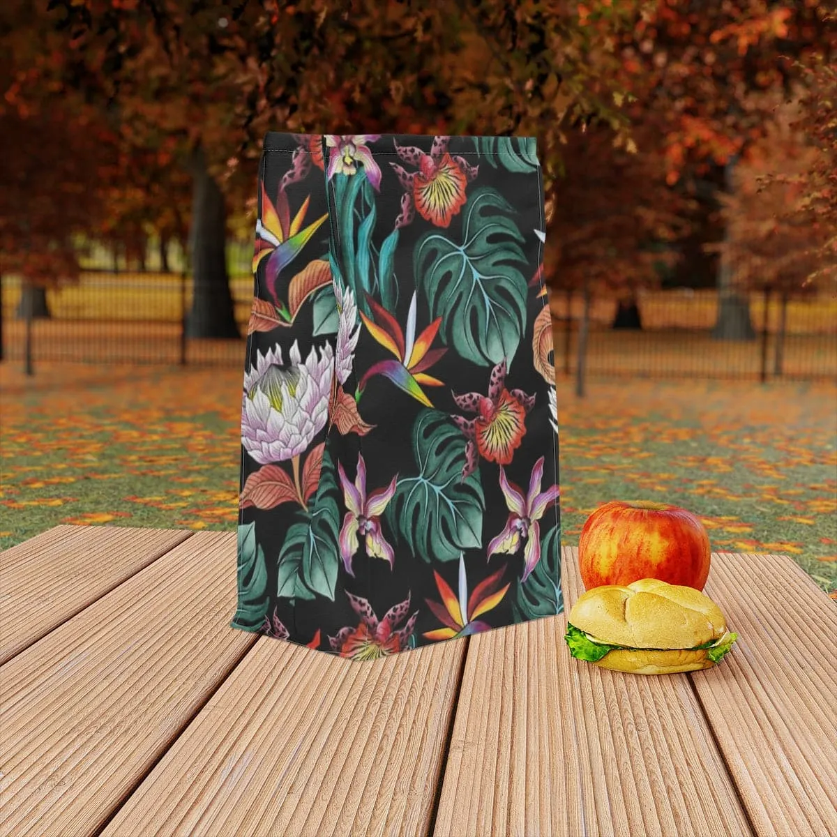 Island Escape Black Polyester Lunch Bag