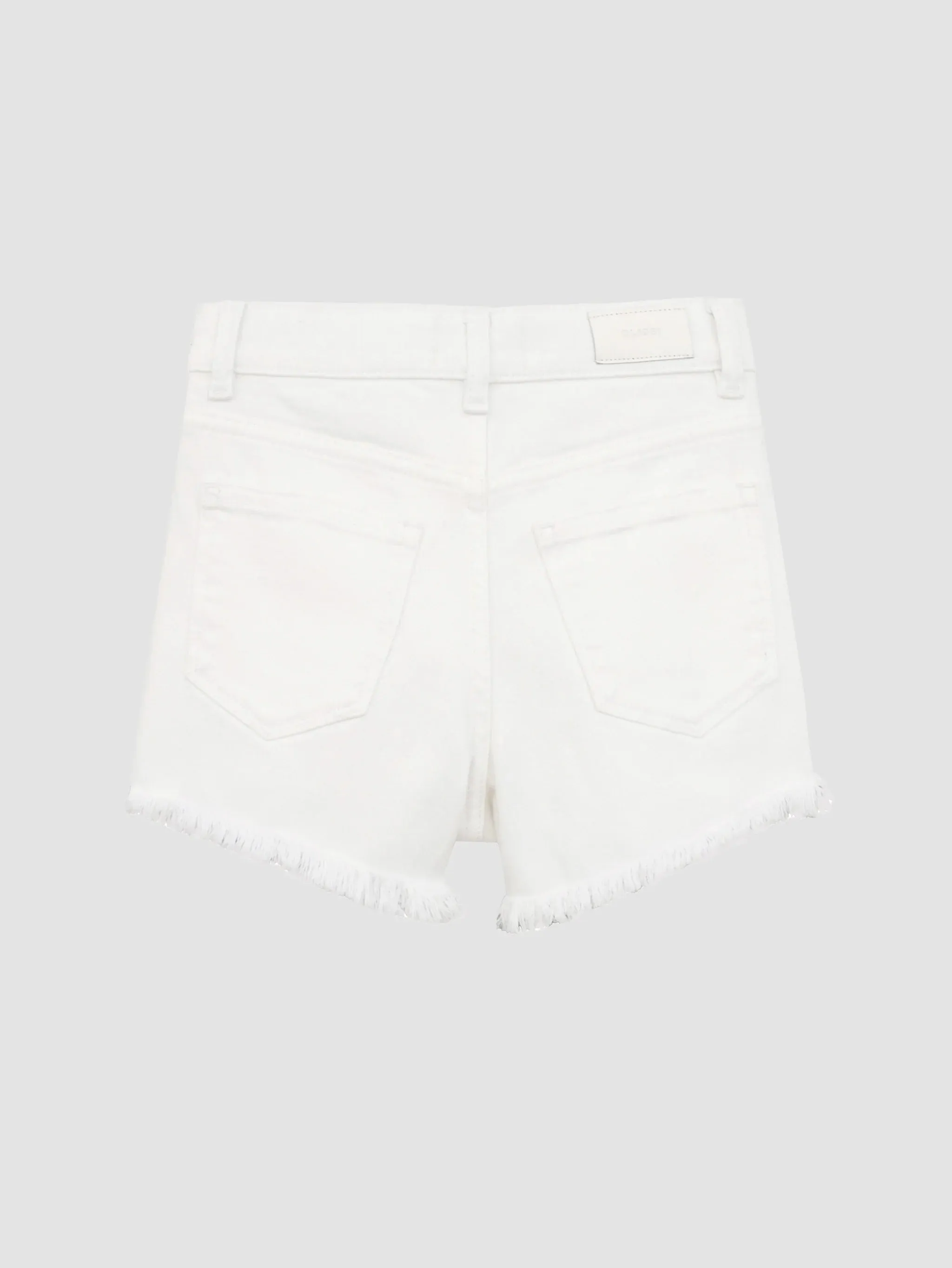 Lucy White Frayed Jean Shorts