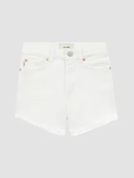 Lucy White Frayed Jean Shorts