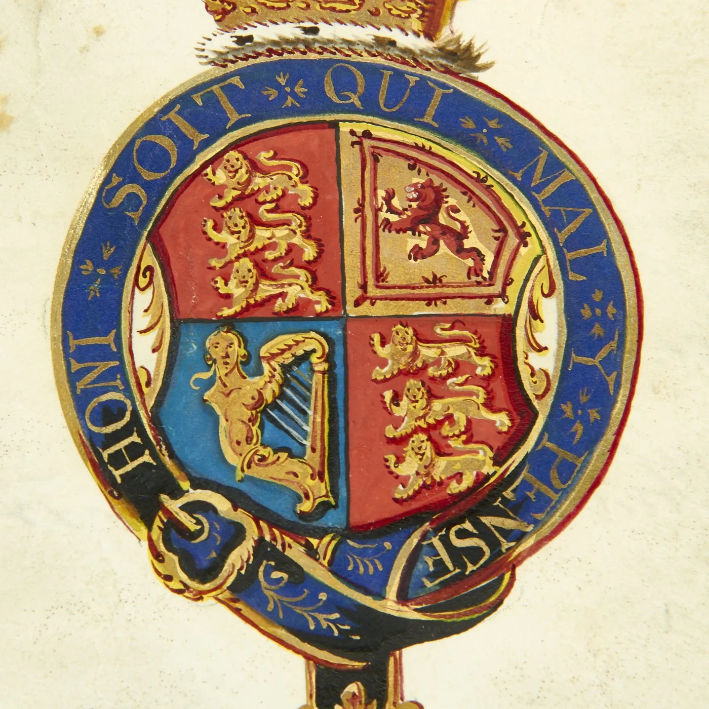 Original British 1840 Cased Arms Document Awarded by Queen Victoria to Peter Maze Esquire of Bristol