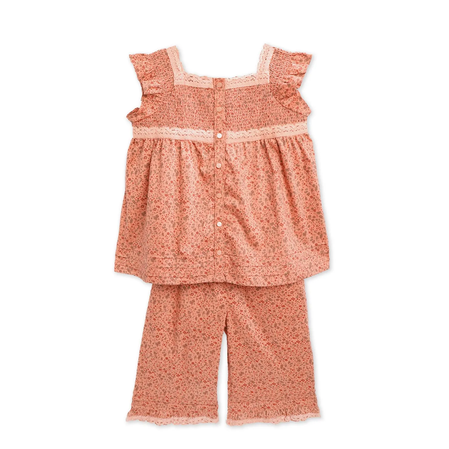 Peach Ruffle Nightsuit