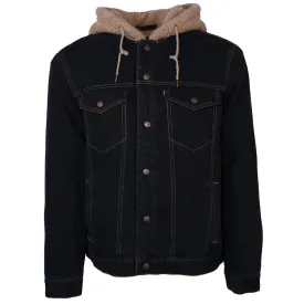 "Hooey Denim Hooded Jacket" Black with Charcoal Fleece Lining