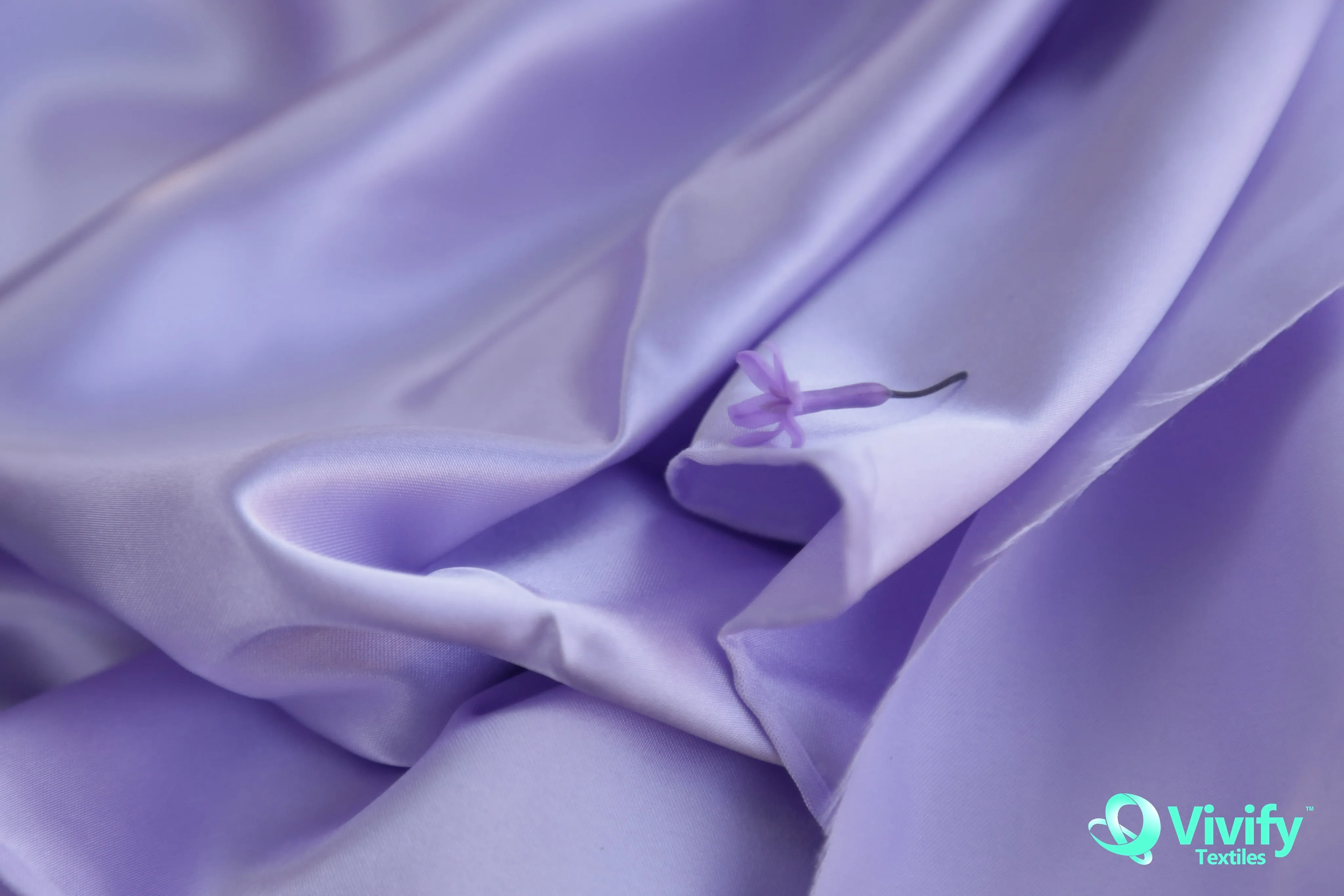 Recycled Polyester Satin Fabric White