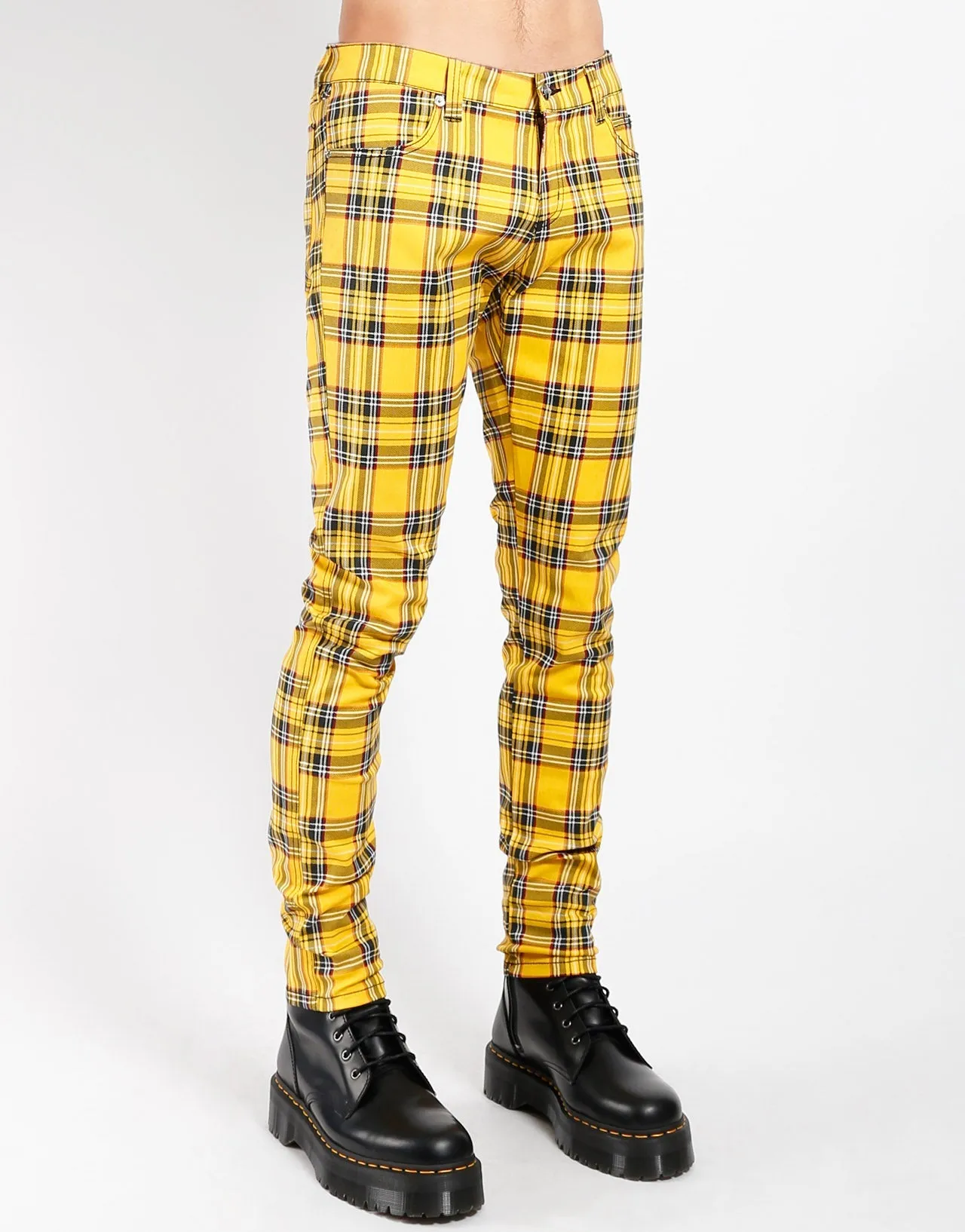 ROCKER JEAN YELLOW TARTAN