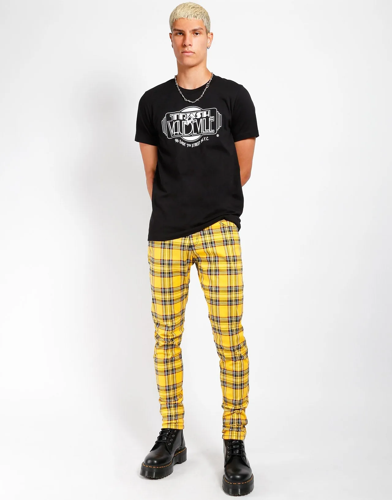 ROCKER JEAN YELLOW TARTAN