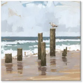 Seagull On Pier Posts Art