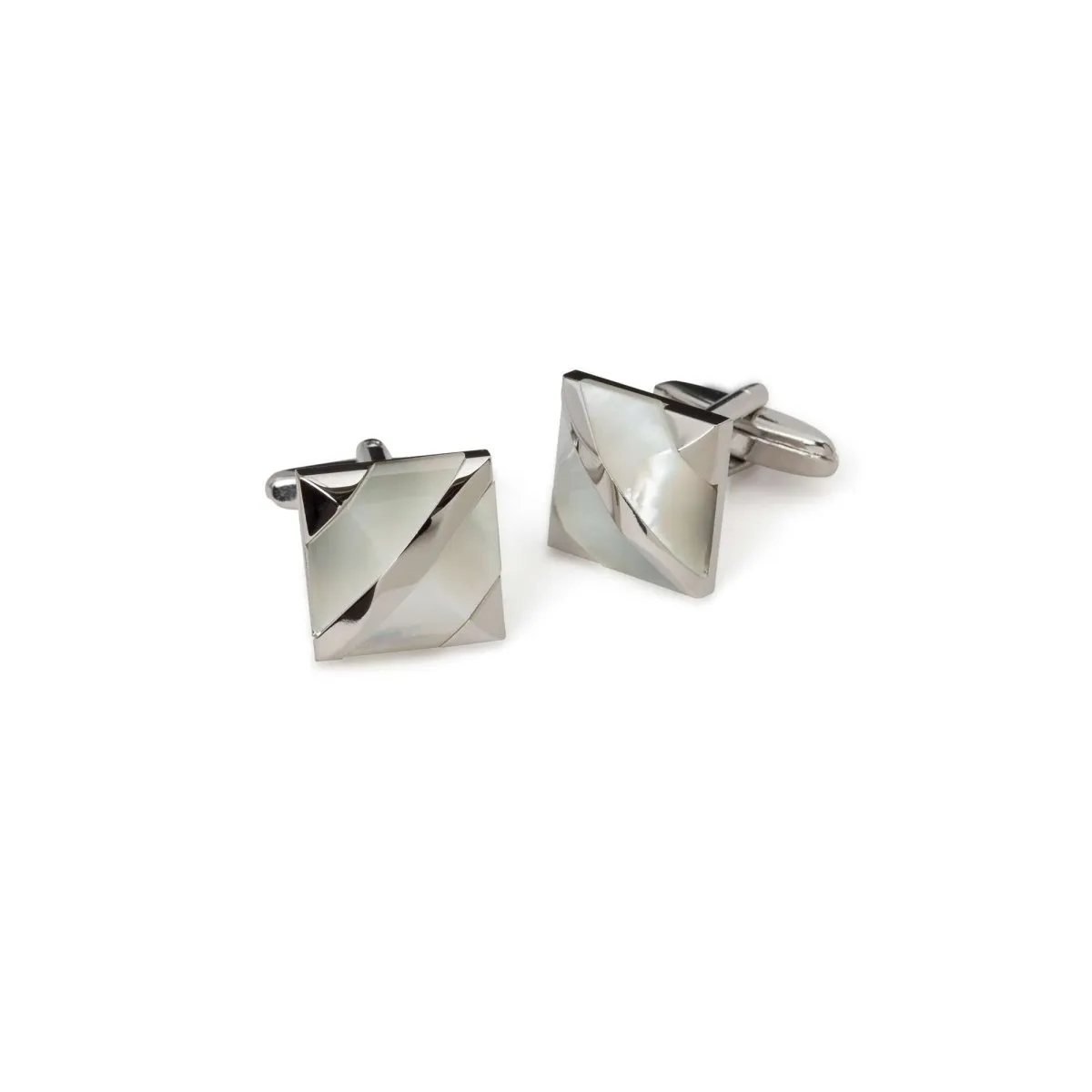 Sterling Silver Striped Cufflinks