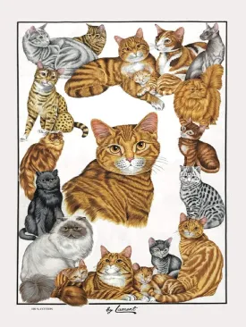 Tea Towel "Feline Friends II"