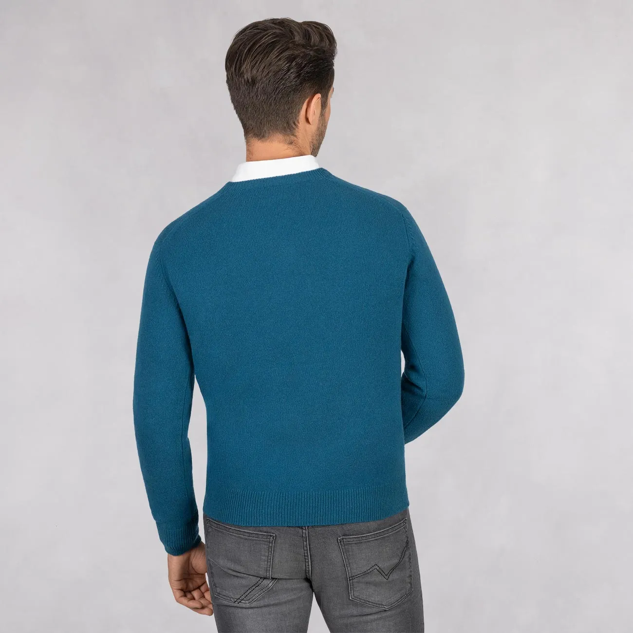 Wool Pullover V Neck Men